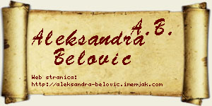 Aleksandra Belović vizit kartica